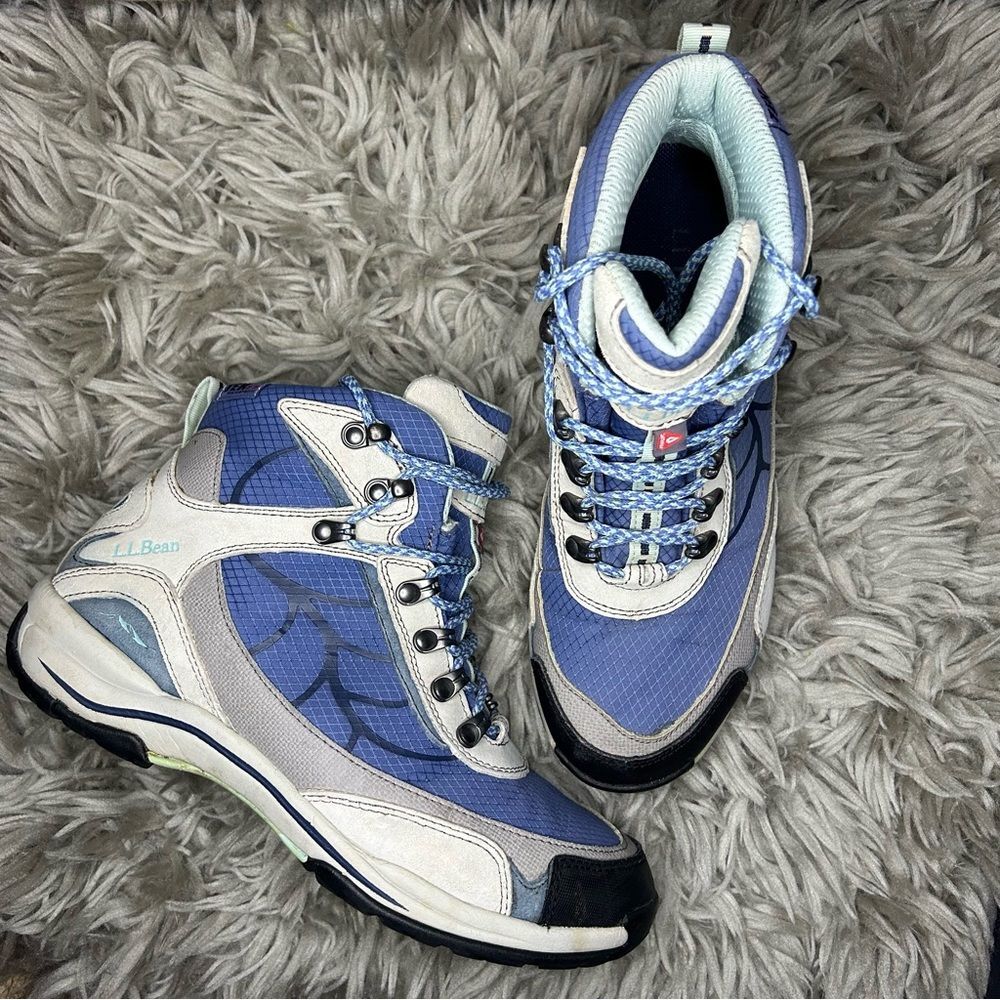 L.L. Bean Women's Blue and White Hiking Boots